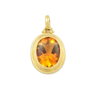 Anhänger aus 750 Gelbgold mit Citrin, nachhaltiger second hand Schmuck perfekt aufgearbeitet