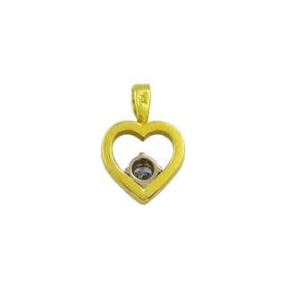 Brillantanhänger Herz aus 750 Gelbgold, nachhaltiger second hand Schmuck perfekt aufgearbeitet