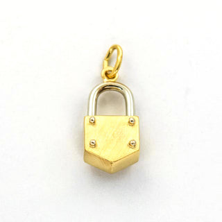 Anhänger Schloss aus 750 Gelb- und Weißgold, nachhaltiger second hand Schmuck perfekt aufgearbeitet
