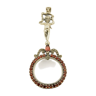 Anhänger aus 925 Silber mit Granat, Haematit und Glas, nachhaltiger second hand Schmuck perfekt aufgearbeitet