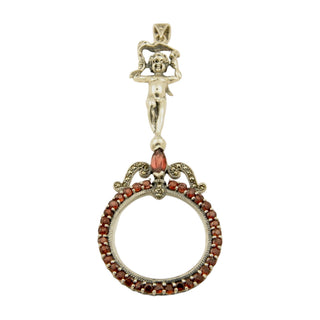 Anhänger aus 925 Silber mit Granat, Haematit und Glas, nachhaltiger second hand Schmuck perfekt aufgearbeitet