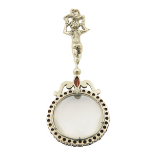 Anhänger aus 925 Silber mit Granat, Haematit und Glas, nachhaltiger second hand Schmuck perfekt aufgearbeitet