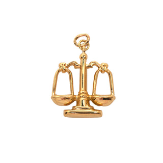 Anhänger Waage aus 585 Gelbgold, nachhaltiger second hand Schmuck perfekt aufgearbeitet