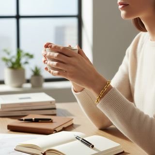 Ankerarmband aus 750 Gelbgold, nachhaltiger second-hand Schmuck perfekt aufgearbeitet