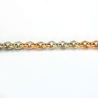 Ankerarmband aus 585 Weiß- und Roségold, nachhaltiger second hand Schmuck perfekt aufgearbeitet