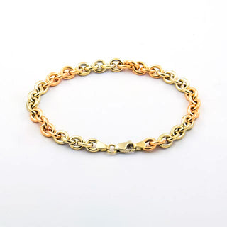 Ankerarmband aus 585 Weiß- und Roségold, nachhaltiger second hand Schmuck perfekt aufgearbeitet