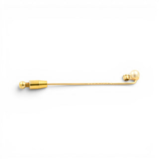 Anstecknadel aus 585 Gelbgold mit Perle und Brillant, nachhaltiger second hand Schmuck perfekt aufgearbeitet
