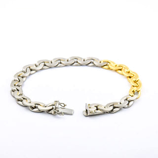 Apitzsch Ankerarmband aus 950 Platin/Gold, nachhaltiger second hand Schmuck perfekt aufgearbeitet