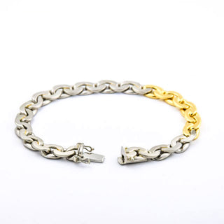 Apitzsch Ankerarmband aus 950 Platin/Gold, nachhaltiger second hand Schmuck perfekt aufgearbeitet