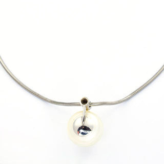 Apitzsch Kette mit Perlenanhänger aus 950 Platin mit Brillant, nachhaltiger second hand Schmuck perfekt aufgearbeitet