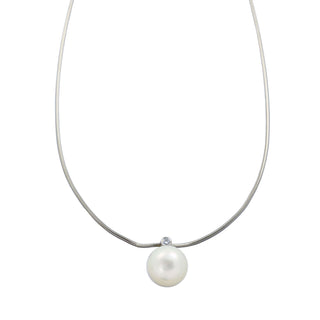 Apitzsch Kette mit Perlenanhänger aus 950 Platin mit Brillant, nachhaltiger second hand Schmuck perfekt aufgearbeitet