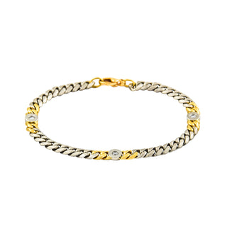 Apitzsch Brillantarmband aus 950 Platin/Gold, nachhaltiger second hand Schmuck perfekt aufgearbeitet