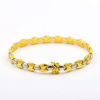 Armband aus 585 Gelb- und Weißgold, nachhaltiger second hand Schmuck perfekt aufgearbeitet