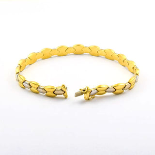 Armband aus 585 Gelb- und Weißgold, nachhaltiger second hand Schmuck perfekt aufgearbeitet