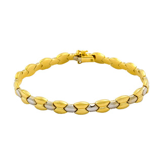 Armband aus 585 Gelb- und Weißgold, nachhaltiger second hand Schmuck perfekt aufgearbeitet
