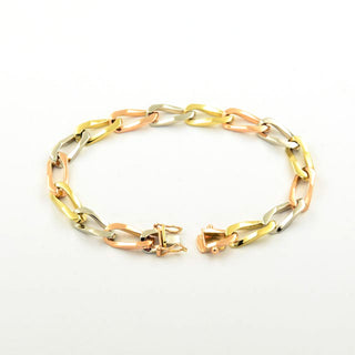Armband aus 750 Gelb-, Rot- und Weißgold, nachhaltiger second hand Schmuck perfekt aufgearbeitet