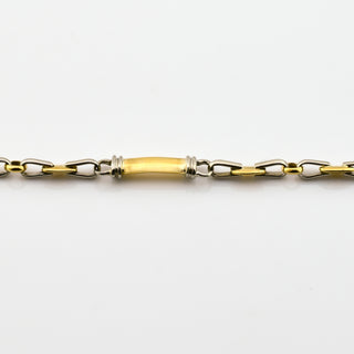 Armband aus 750 Gelb- und Weißgold, nachhaltiger second hand Schmuck perfekt aufgearbeitet