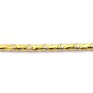 Armband aus 585 Gelb- und Weißgold, nachhaltiger second hand Schmuck perfekt aufgearbeitet