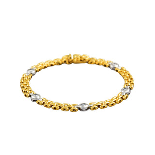 Brillantarmband aus 750 Gelb- und Weißgold, nachhaltiger second hand Schmuck perfekt aufgearbeitet