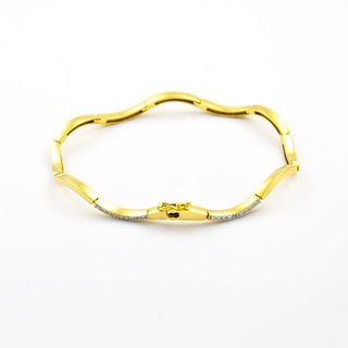 Brillantarmband aus 585 Gelb- und Weißgold, nachhaltiger second hand Schmuck perfekt aufgearbeitet