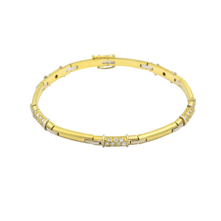 Brillantarmband aus 585 Gelb- und Weißgold, nachhaltiger second hand Schmuck perfekt aufgearbeitet