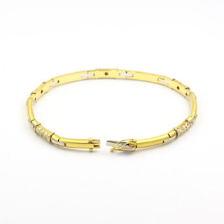 Brillantarmband aus 585 Gelb- und Weißgold, nachhaltiger second hand Schmuck perfekt aufgearbeitet
