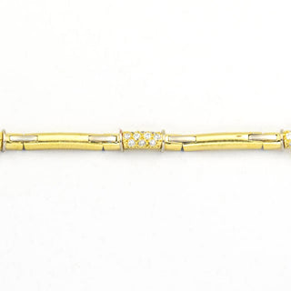 Brillantarmband aus 585 Gelb- und Weißgold, nachhaltiger second hand Schmuck perfekt aufgearbeitet