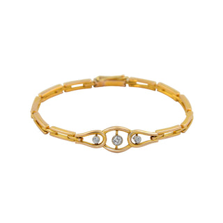 Brillantarmband aus 585 Gelb- und Weißgold, nachhaltiger second hand Schmuck perfekt aufgearbeitet