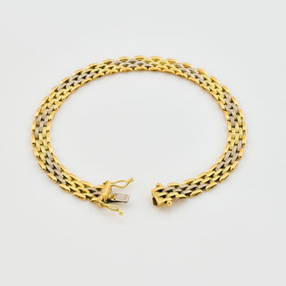 Armband aus 585 Gelb- und Weißgold, nachhaltiger second hand Schmuck perfekt aufgearbeitet
