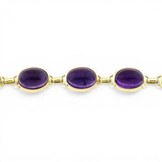 Armband aus 585 Gelbgold mit Amethyst, nachhaltiger second hand Schmuck perfekt aufgearbeitet