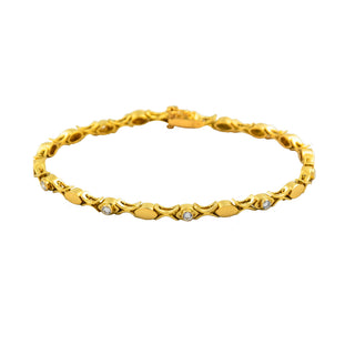 Brillantarmband aus 750 Gelbgold, nachhaltiger second hand Schmuck perfekt aufgearbeitet