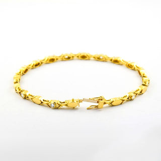 Brillantarmband aus 750 Gelbgold, nachhaltiger second hand Schmuck perfekt aufgearbeitet