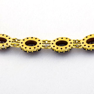 Granatarmband aus 375 Gelbgold, nachhaltiger second hand Schmuck perfekt aufgearbeitet