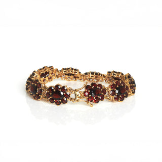 Granatarmband aus 333 Gelbgold, nachhaltiger second hand Schmuck perfekt aufgearbeitet
