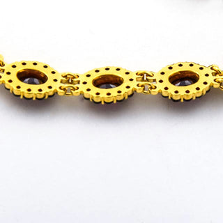 Granatarmband aus 375 Gelbgold, nachhaltiger second hand Schmuck perfekt aufgearbeitet