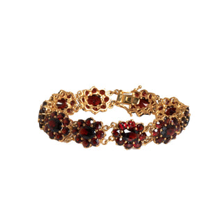 Granatarmband aus 333 Gelbgold, nachhaltiger second hand Schmuck perfekt aufgearbeitet