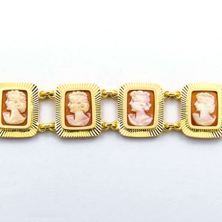 Armband aus 750 Gelbgold mit Kamee/Gemme, nachhaltiger second hand Schmuck perfekt aufgearbeitet