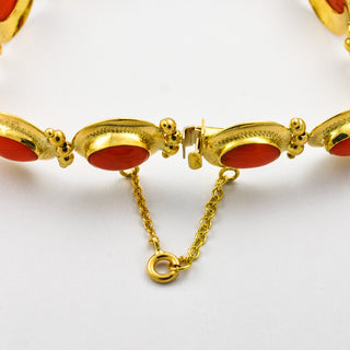 Korallarmband aus 750 Gelbgold, nachhaltiger second hand Schmuck perfekt aufgearbeitet
