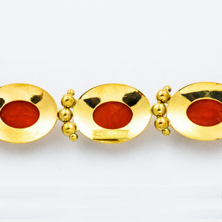 Korallarmband aus 750 Gelbgold, nachhaltiger second hand Schmuck perfekt aufgearbeitet