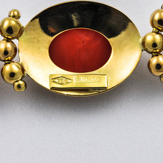 Korallarmband aus 750 Gelbgold, nachhaltiger second hand Schmuck perfekt aufgearbeitet