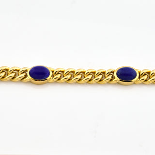 Armband aus 585 Gelbgold mit Lapislazuli, nachhaltiger second hand Schmuck perfekt aufgearbeitet