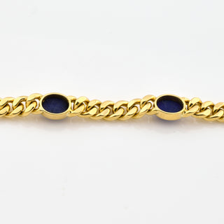Armband aus 585 Gelbgold mit Lapislazuli, nachhaltiger second hand Schmuck perfekt aufgearbeitet