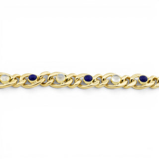 Armband aus 585 Gelbgold mit Lapislazuli und Mondstein, nachhaltiger second-hand Schmuck perfekt aufgearbeitet