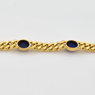 Armband aus 585 Gelbgold mit Lapislazuli, nachhaltiger second hand Schmuck perfekt aufgearbeitet