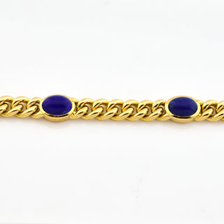 Armband aus 585 Gelbgold mit Lapislazuli, nachhaltiger second hand Schmuck perfekt aufgearbeitet