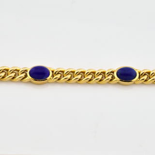 Armband aus 585 Gelbgold mit Lapislazuli, nachhaltiger second hand Schmuck perfekt aufgearbeitet