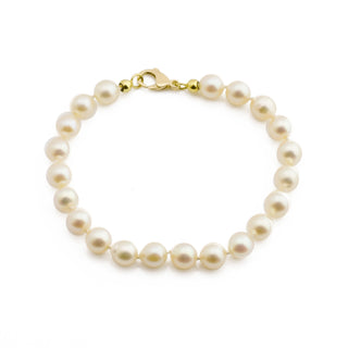 Perlenarmband mit Schließe aus 585 Gelbgold, nachhaltiger second hand Schmuck perfekt aufgearbeitet