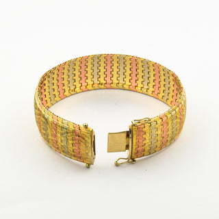 Armband aus 585 Gelb-, Rosé- und Weißgold, 19cm, nachhaltiger second hand Schmuck perfekt aufgearbeitet