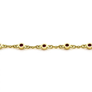 Rubinarmband aus 585 Gelbgold, nachhaltiger second hand Schmuck perfekt aufgearbeitet