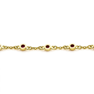 Rubinarmband aus 585 Gelbgold, nachhaltiger second hand Schmuck perfekt aufgearbeitet